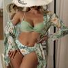 3 шт. комплекты бикини женские летние сексуальные цветочные твист с низкой талией бикини прикрыть купальник женский бразильский пляжная одежда купальный костюм WBL