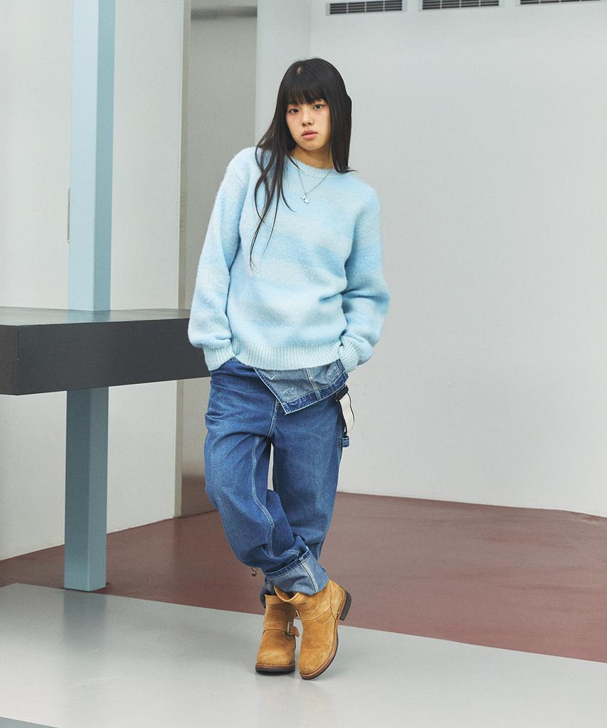 CAVISH Brushed Star Knit Sweater Blue(Cv2Ffuk600A)