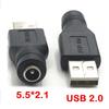 Разъем DC Female на USB 2.0 Type A Male Штекер Разъем Розетка DC Jack Адаптер Питания 5V 5.5*2.1мм Конвертер Зарядки Ноутбук ПК DIY