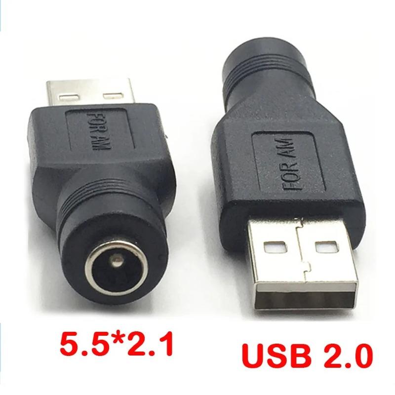 Разъем DC Female на USB 2.0 Type A Male Штекер Разъем Розетка DC Jack Адаптер Питания 5V 5.5*2.1мм Конвертер Зарядки Ноутбук ПК DIY