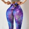 Женские эластичные леггинсы с высокой талией и принтом для фитнеса, штаны для йоги