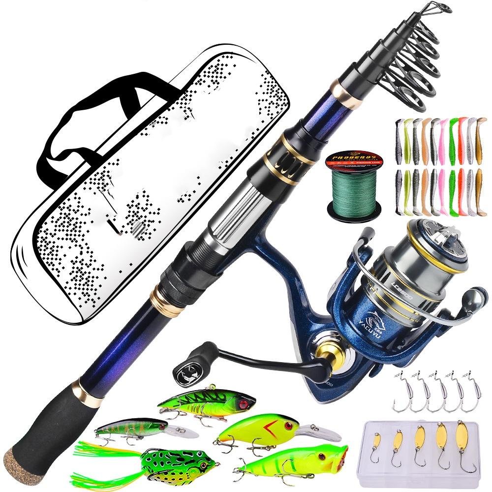 Echo FI046 Carbon Glass Carp Fishing Rod Set-Multi-Section Medium Action Hard Power EVA Composite Handle Lake River Stream