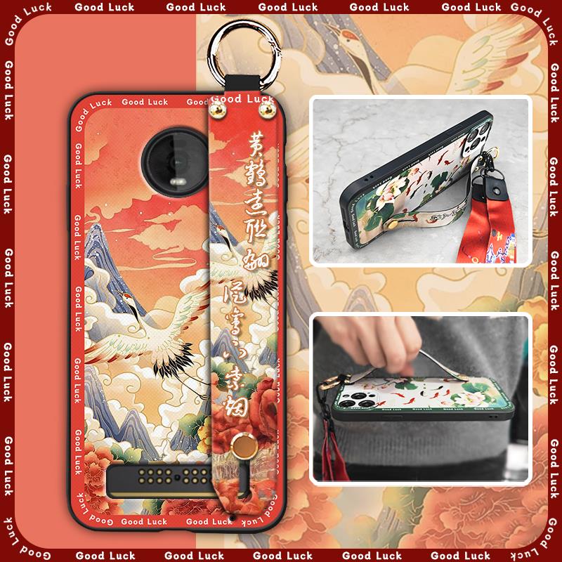 Ring Phone Holder Phone Case For MOTO Z4 Play For Mom Elderly lady Lanyard Anti-knock Anti-dust Soft case Dirt-resistant