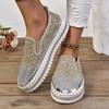 Women Sneakers Luxury Designer Shoes Ladies Flat Sequined Sneakers Casual Women Mesh Lace-up Fine Diamond Sequins Platform Shoes