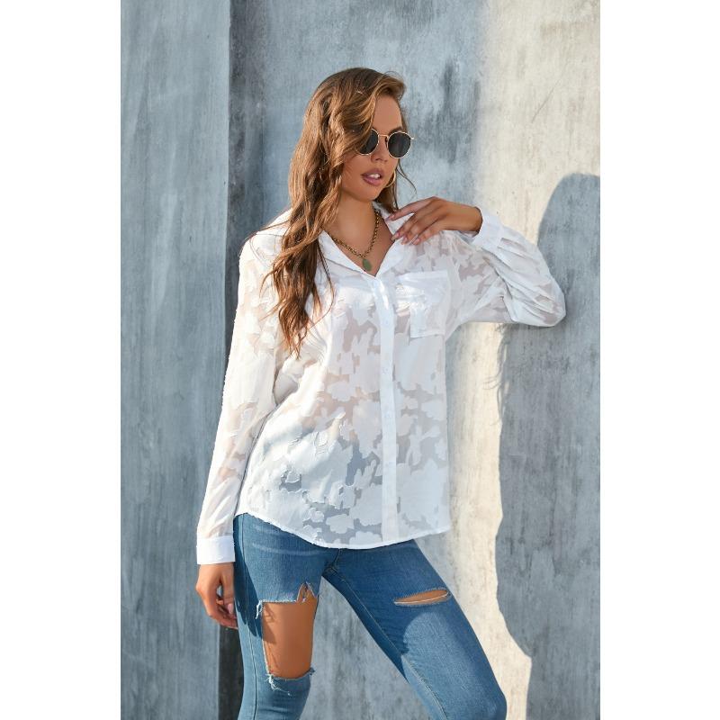 Весенне-осенняя женская рубашка больших размеров, свободная повседневная шифоновая рубашка, топы с длинными рукавами