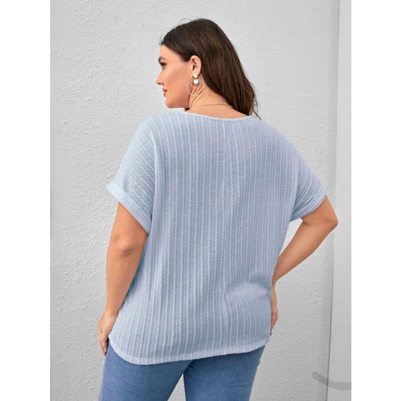 YYFS Women's Fashion Casual Summer Spring Stripe Print Short Sleeve O-Neck Blouses & Shirts