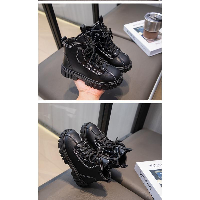 Ретро мода мальчики Мартин сапоги британский стиль красивые детские кожаные сапоги