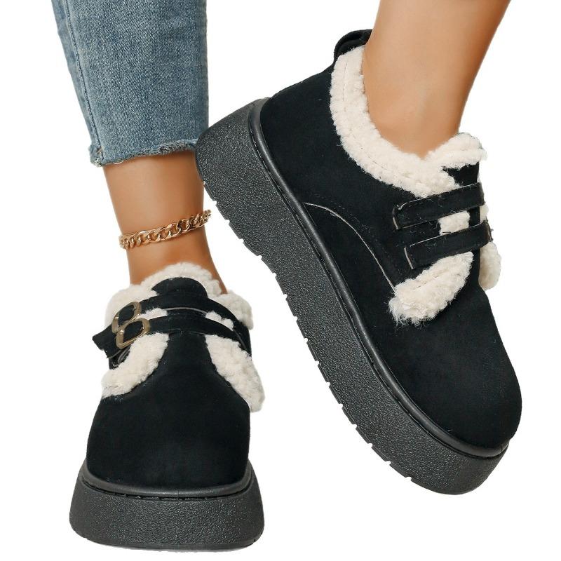 Женские туфли на платформе Birkenstock, зимние мокасины с плюшевой подкладкой, увеличивающие рост пушистые зимние ботинки для женщин