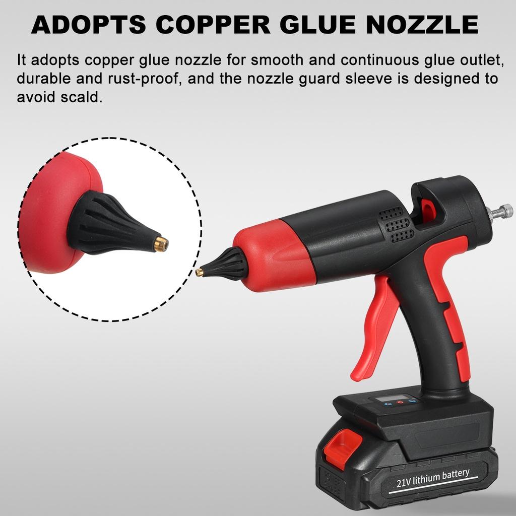 21V 1000W Cordless Electric Hot Melt Glue Guns Welding Hot Air Guns Plastic Temperature Adjustable Anti-scald Nozzle for Lithium Battery