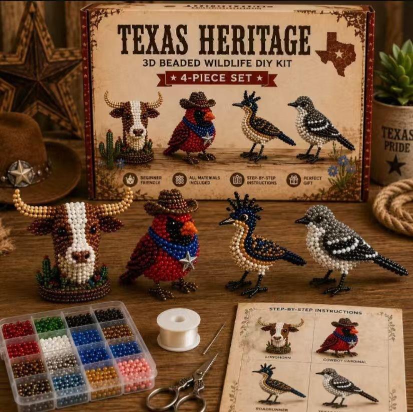 Petite 3D Beaded Animal Craft Kit, Handmade DIY Bead Set for Animal Handicraft Making