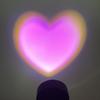 Pink heart-shaped table lamp projector sunset light environment night photography party bedroom Christmas room home decoration