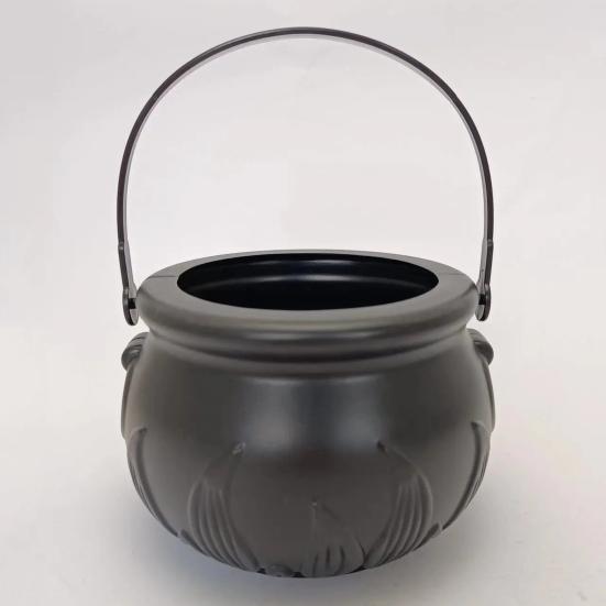 Ведро для конфет на Хэллоуин, черный держатель для котла, опора, чаша, украшения для Хэллоуина, ведро для вечеринки, Кошелек или жизнь, домашний праздничный декор