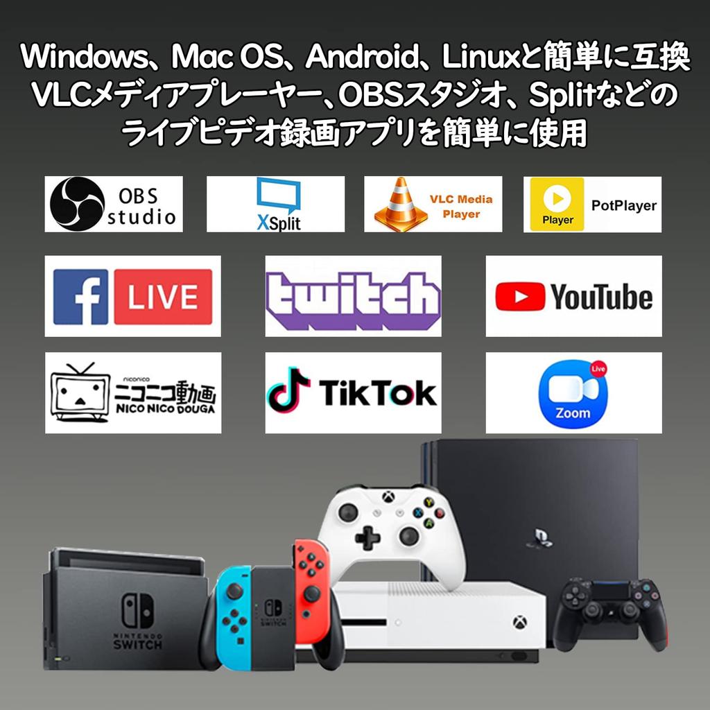 Capture Board 4K HDMI Функция Screen Sharing 1080P 30Hz Видеозахват игры Запись живого видео Совместимо с Switch Xbox Wii U Совместимо с OBS