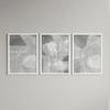 3pcs Modern Abstract Wall Art Set - Grey and White Minimalist Posters, Unframed Canvas Prints for Bedroom, Living Room