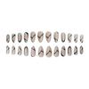 Artifical Nail Extension Almond Shape with Blue and White Geomatric Lines 24 Pieces Set with Kit