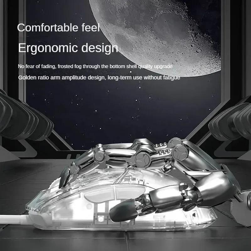 Q8 2.4 Беспроводная Bluetooth Прозрачная Мышь Трехрежимная 7200PDI RGB Макро Определения Игровая Мышь Аксессуары для Ноутбука Офисные