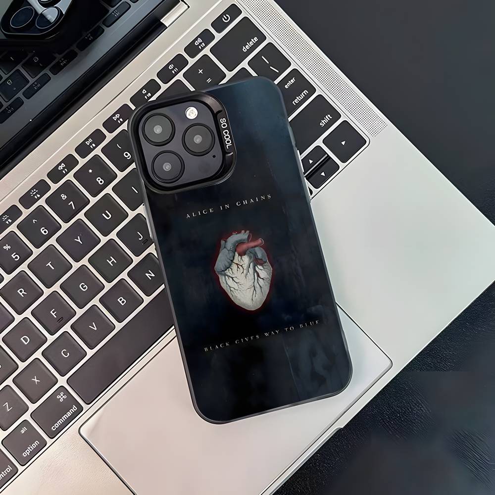Band A-Alice in Chains Phone Case For iPhone 17,16,15,14,13,12,11,Pro,XS,Max,Plus,Mini,SE4,E Black Matte Shockproof Cover