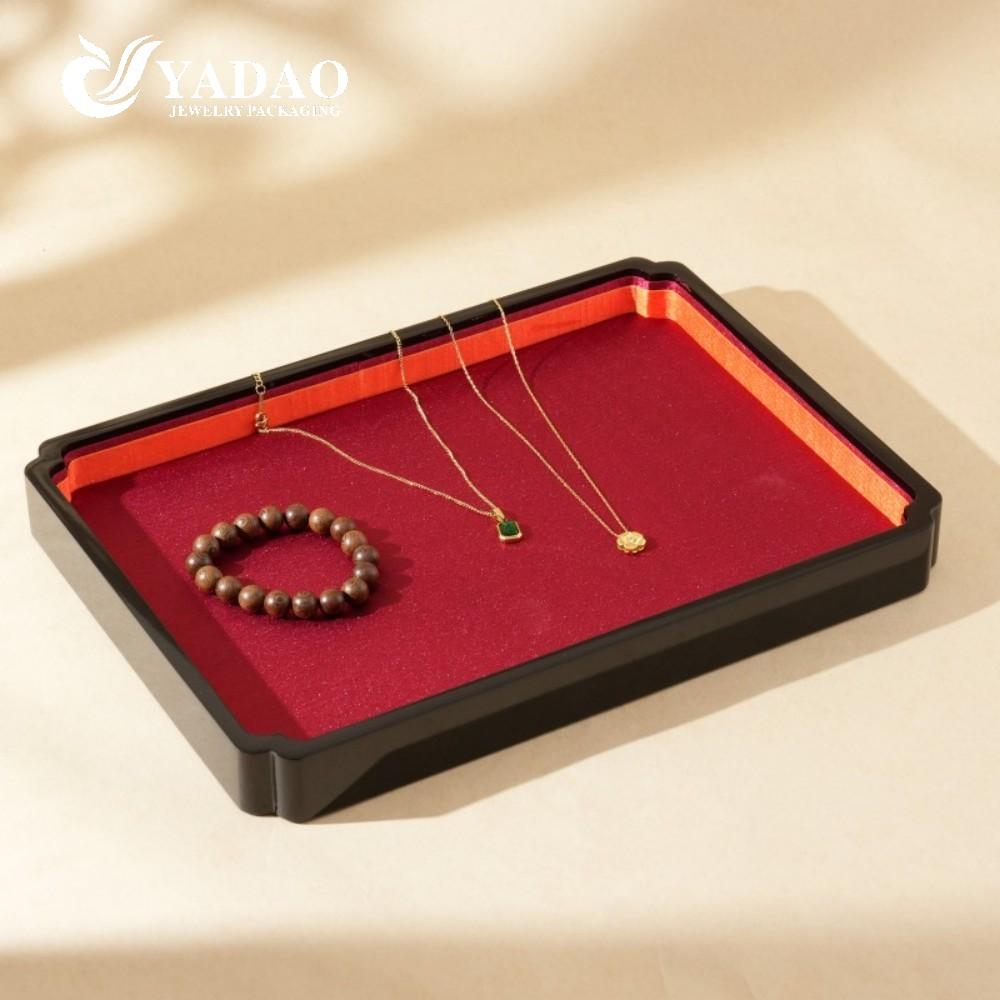 YADAO Retro Jewelry Tray Microfiber Lining for Ring Necklace Bracelet Earring Bangle Jewelry Store Window Displays Low MOQ