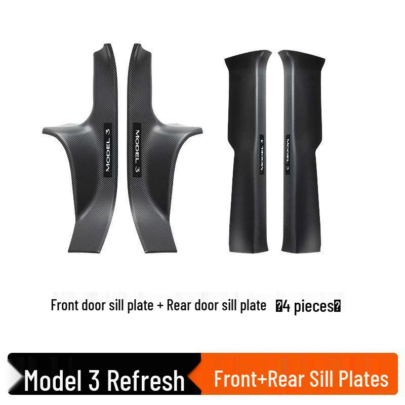 Tesla Model Y/3/YL Front & Rear Tailgate Protection Strips and Door Sill Plates with Free Shipping