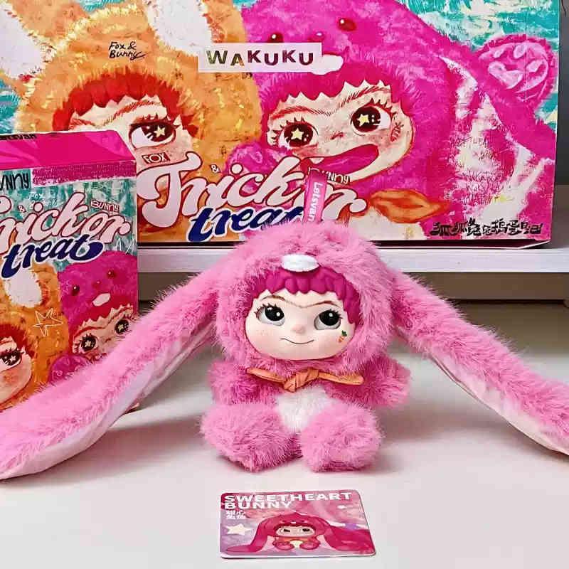 Набор Wakuku Fox Bunny Trickor Treat Blind Box Cute Wakuku Action Figure Mystery Box Fox Bunny Anime Doll Keychain Suprice Bag Toys