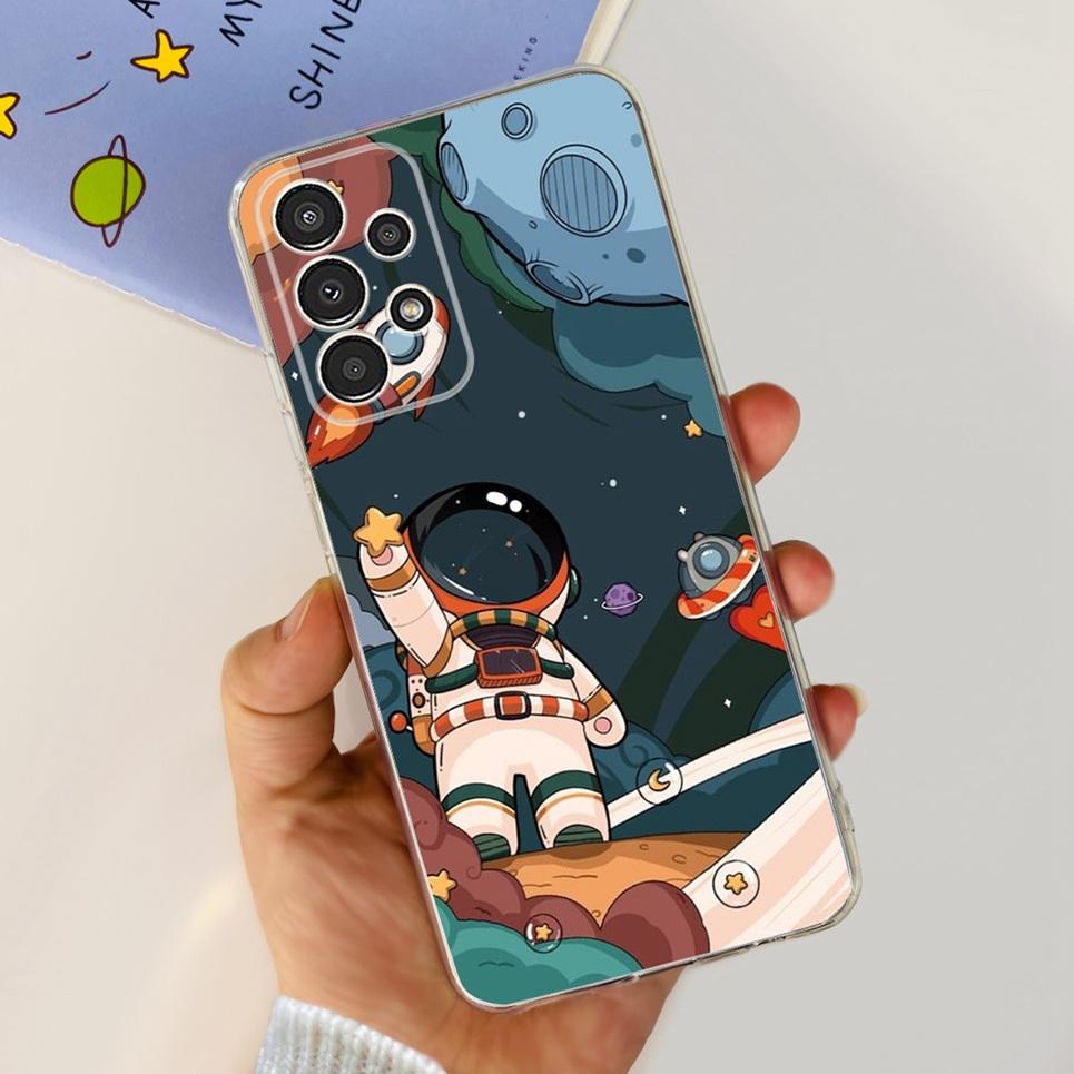 For Samsung A13 M13 M23 M33 Galaxy Case Flowers Butterfly Astronaur Phone Case Back Cover Soft Bumper Samsung Galaxy A13 M23 Bag