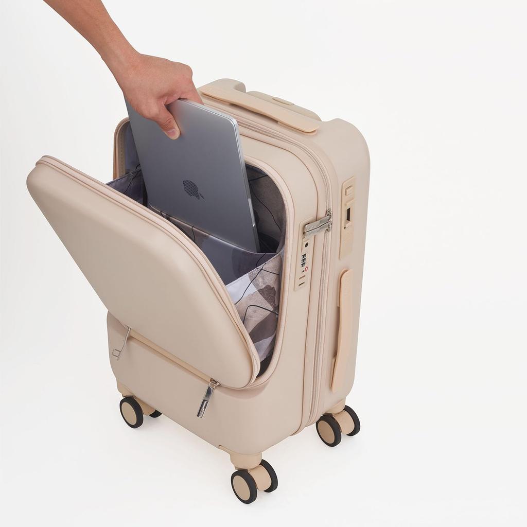 Au Чемодан Сумка для переноски с открывающимся спереди Отделение для переноски Легкий Тихие двойные колеса Ударопрочный Вращение на 360 градусов TSA замок Молния Фиксатор колес Блокировка колес