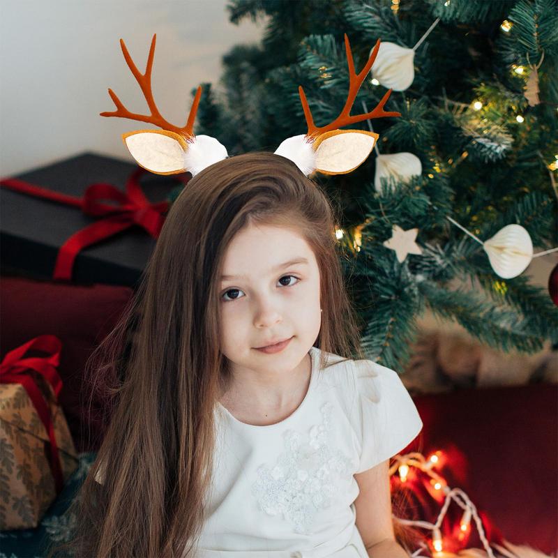 Рождественская повязка на голову из рогов, рождественские повязки на голову для женщин, праздничный аксессуар для вечеринки, повязка на голову для косплея на Рождество