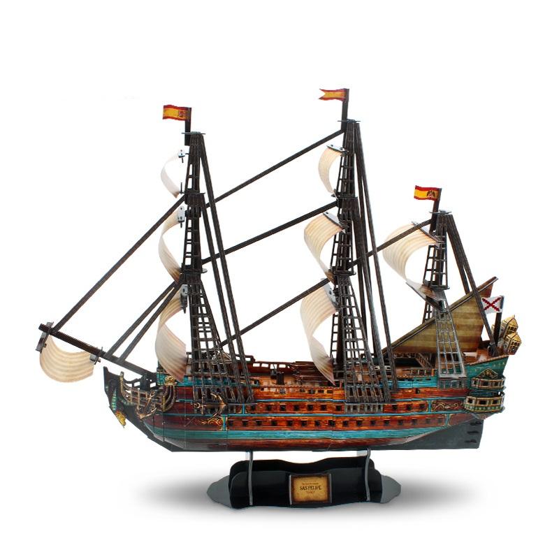 DIY 3D трехмерная головоломка собранная модель корабля самодельные игрушки USS San Philip Испания