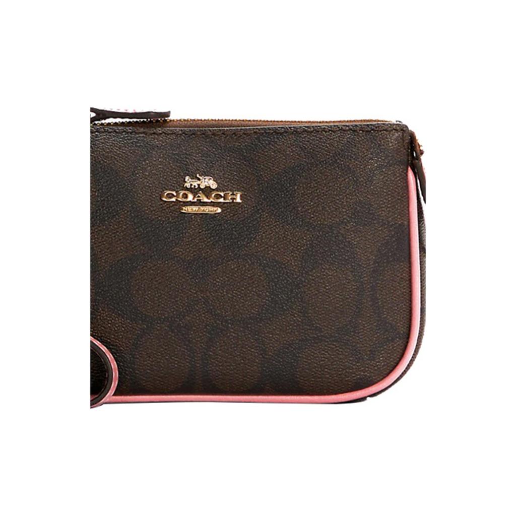 Coach Сумка для маджонга Nolita 15 Classic из канвы с монограммой и кожи, женская сумка-тоут, темно-коричневый, розовый C4580-IMRSH