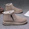 Mens Snow Boots With Fur Warm Winter Boots Man Fluff Comfortable Suede Ankle Boots for Men Botas Casual Hombre