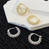 1 пара женских сережек-обручей с кубическим цирконием во французском стиле, маленькие круглые медные серьги-кольца для вечеринок, свадеб, банкетов