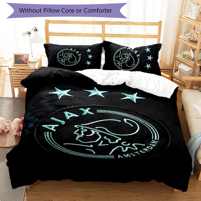 3pcs Ajax FC Design Cover Set - HD Printed Bedding with 1 Cover and 2 Pillowcases - Perfect for Home and Dorm Decor