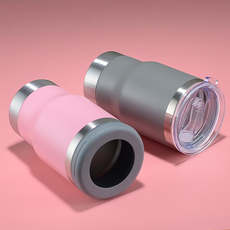 14 унций Нержавеющая сталь Стакан для пива с открывашкой 2 крышки Вакуумная бутылка с изоляцией для путешествий в машине Хранение в холодном баке Бутылка для виски с водой