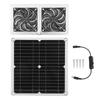 25W Solar Panel Fan Kit IPX65 Waterproof Low Noise Efficient Solar Powered Dual Fan for Chicken