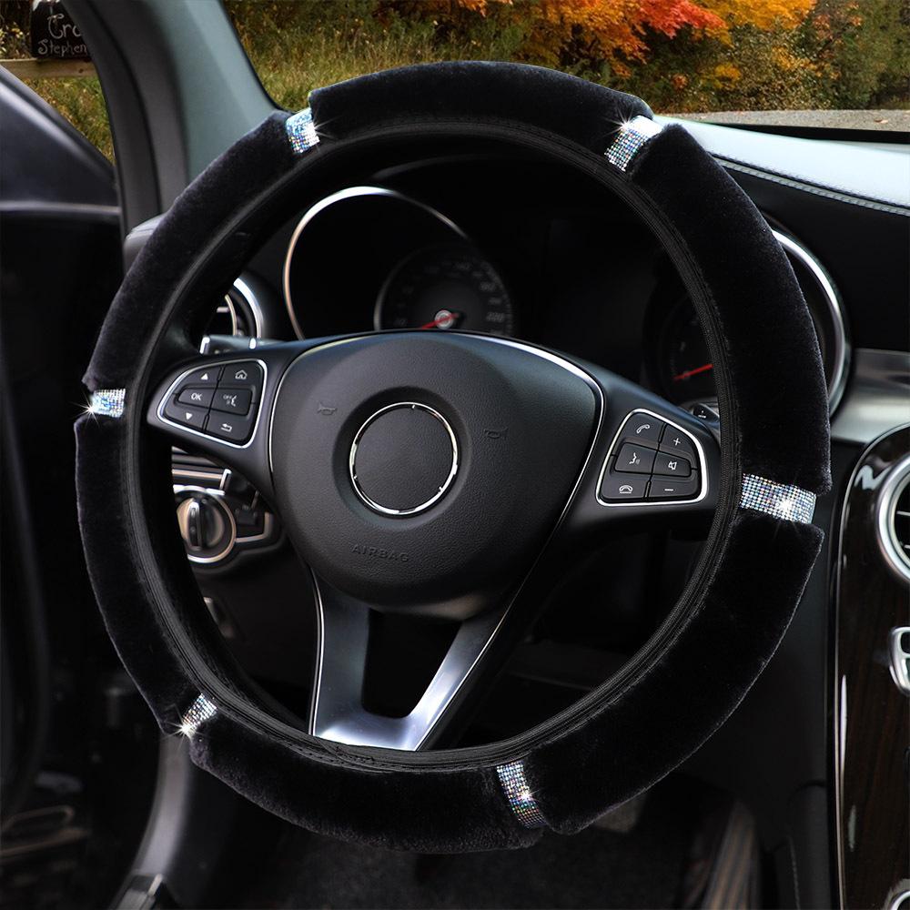 37-38 см автомобильный чехол на руль переключения передач, чехол для ручного тормоза, протектор, украшение, теплый мягкий плюш, черный, розовый, женский