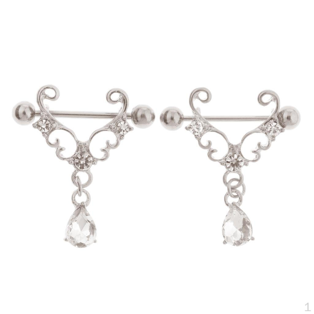 2pcs Rings Dangle Tassel for Party Belly Dance Nightclub - Silver