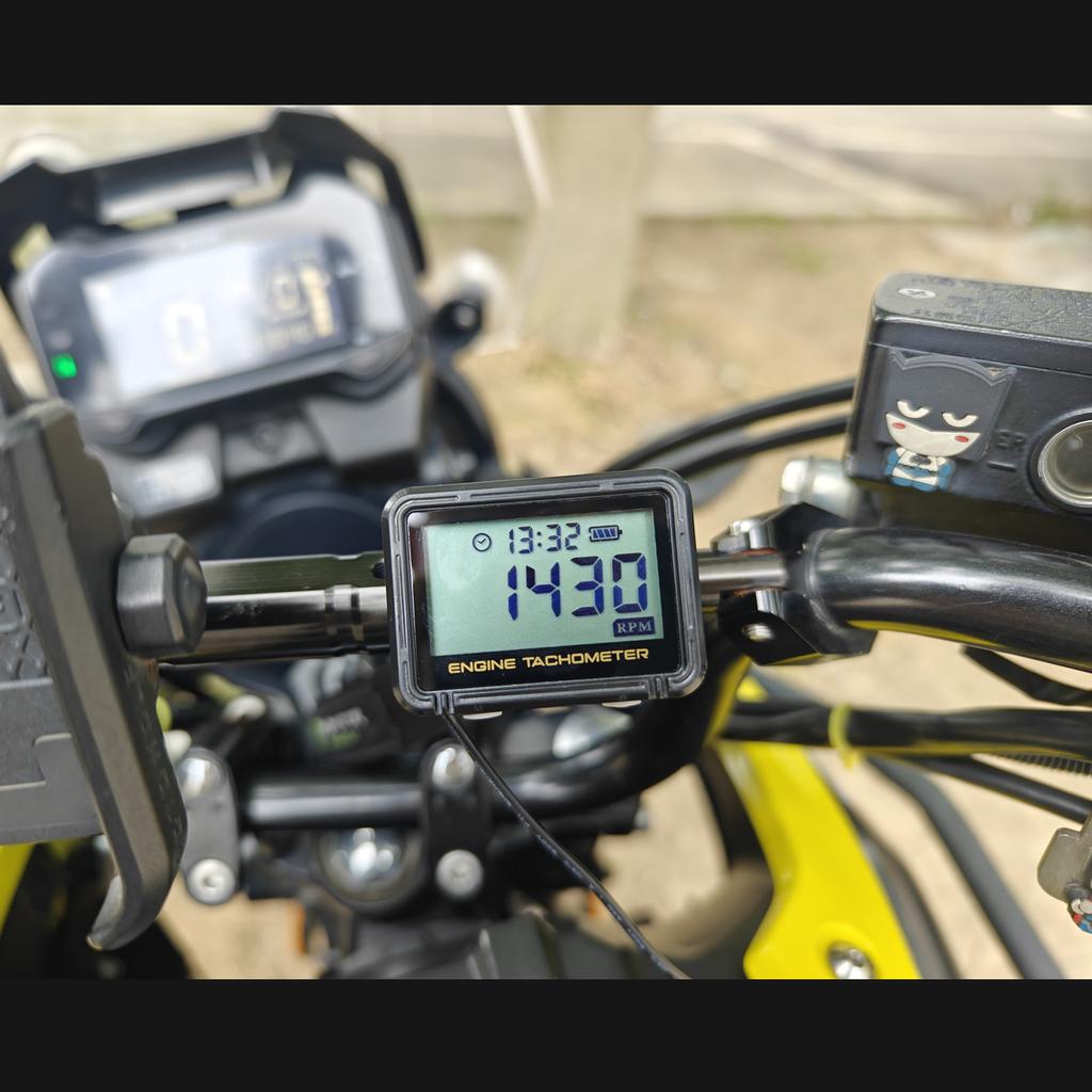 Водонепроницаемый цифровой большой экран тахометра двигателя мотоцикла многофункциональный тахометр счетчик моточасов об/мин SVC часы для лодки мото с зажимом
