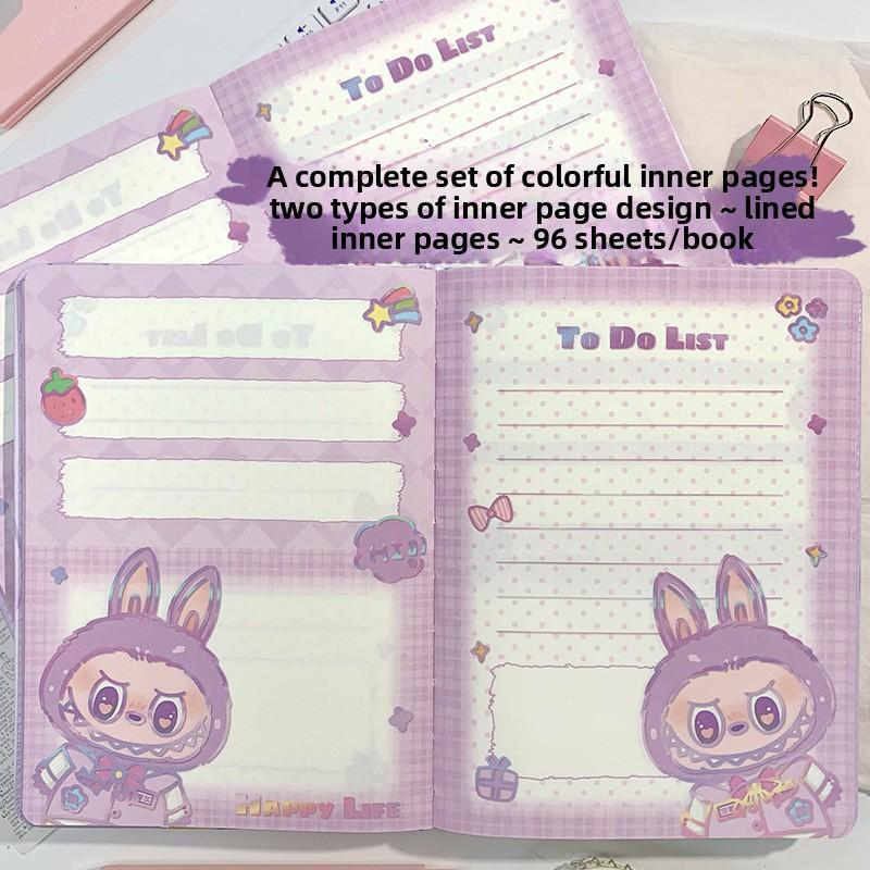 A5 Laser Purple Bow Notebook High Value Pu Tide Play Horizontal Line Book Color Page Book