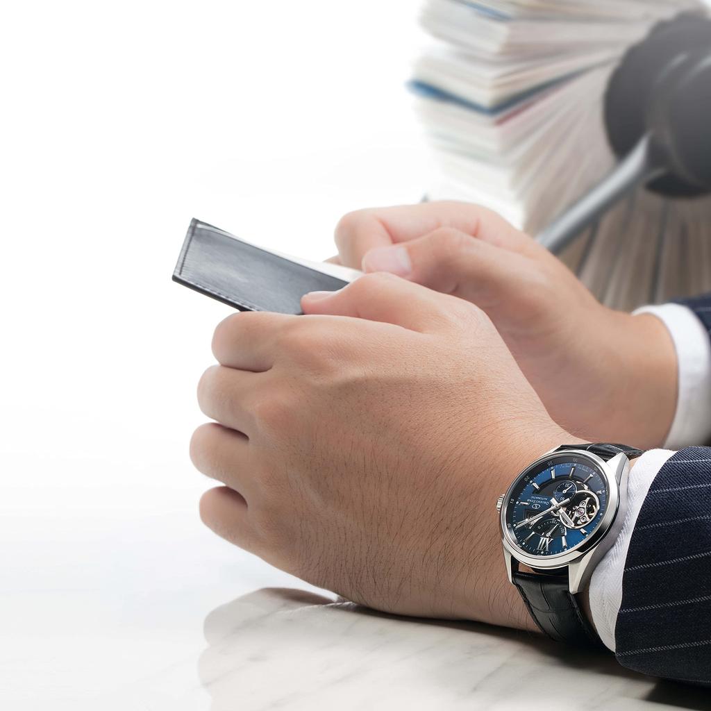 ORIENT STAR автоматические часы современные скелетонированные механические сделано в Японии 2 года гарантии отечественного производителя Open Heart Navy [Orient Star] RK-AV0006L