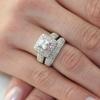 2pcs Double-layer Ladies Luxury Ring Set  Women's Ring Elegant Stackable Finger Rings  Girl