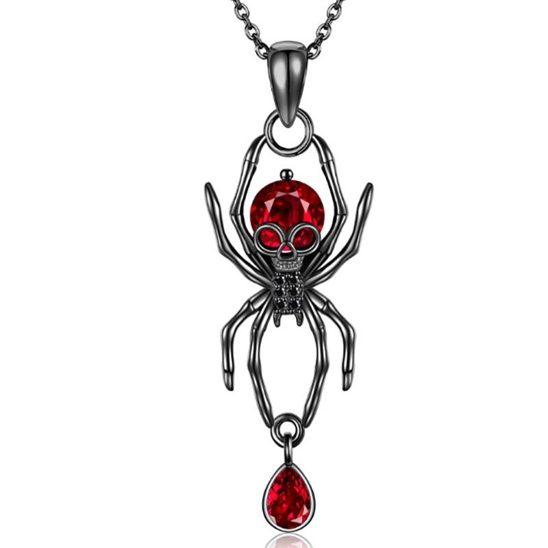 Halloween Spider Pendant Necklace Gothic Fashion Jewelry Gift for Women