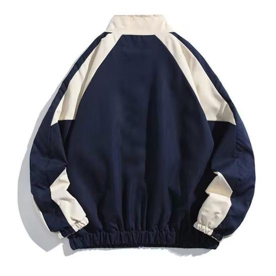 Куртка в стиле хип-хоп, лоскутная ветровка, пальто для женщин и мужчин, повседневная верхняя одежда на молнии с воротником-стойкой для весенне-осенней спортивной вечеринки на открытом воздухе