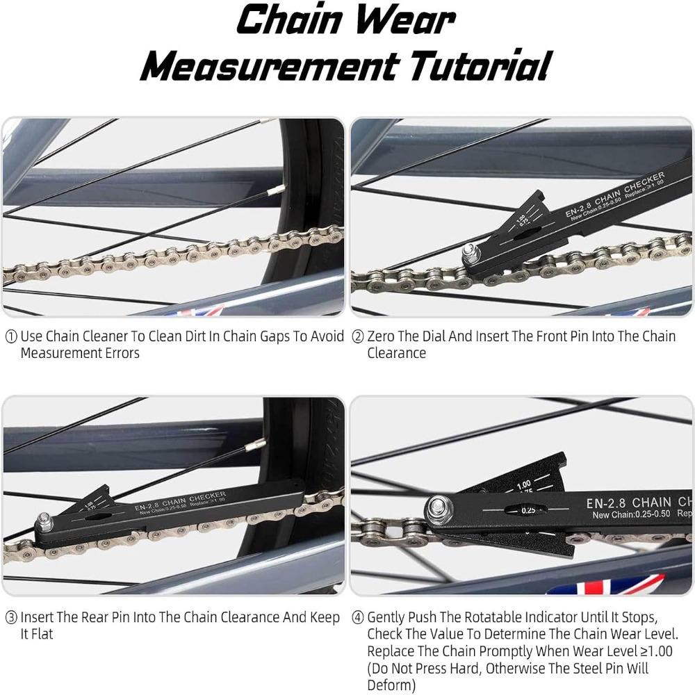 Lightweight Bike Chain Checker Tool 136mm Length Bicycle Chain Gauge Mountain Bike Repair