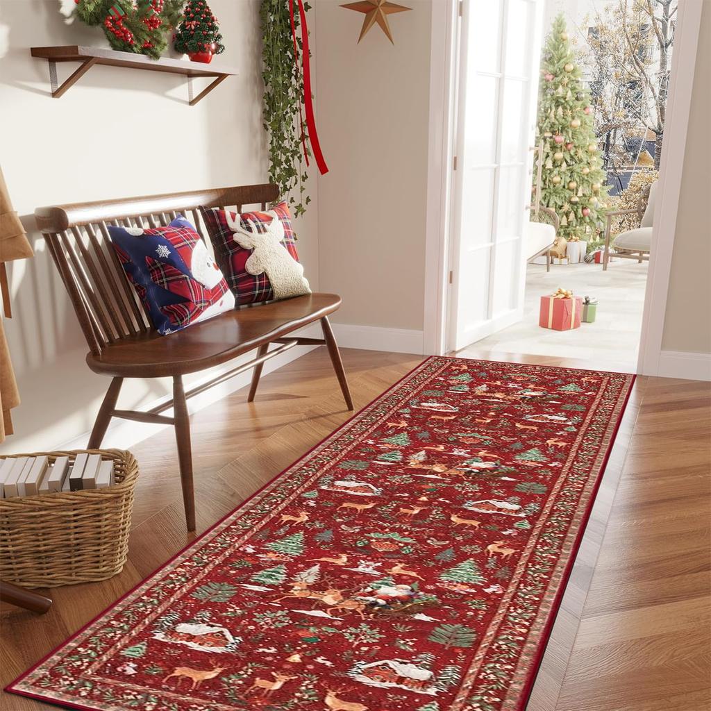 Christmas Decoration Floor Mats For Living Room Corridors, Dirt-resistant And Wear-resistant Carpets