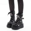 Size 42 Brand New Ladies Wedges High Heels Boots Fashion Metal Decor Buckle Punk Platform Women's Boots Party Goth Street Woman Shoes
