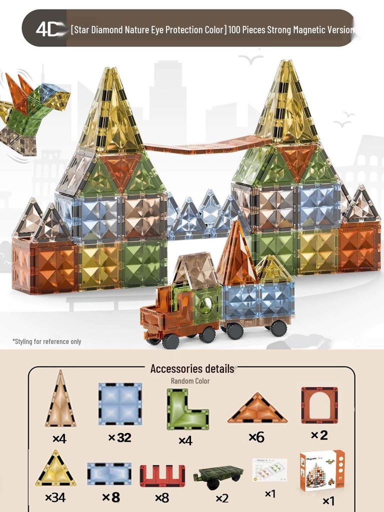 Магнитные плитки для окон «Изумруд»: Образовательные строительные блоки для детей