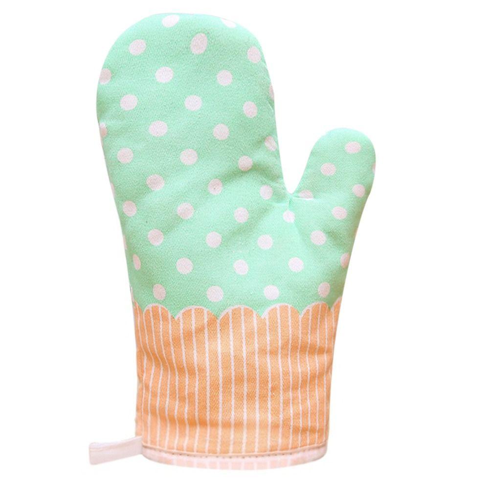 Kitchen Anti-Scalding Heat Resistant Cotton Oven Mitts Non-Slip Insulation Gloves
