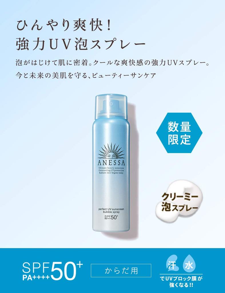 ANESSA Perfect UV Bubble Spray с ароматом цитрусового мыла 60 г Солнцезащитный крем, Аромат,