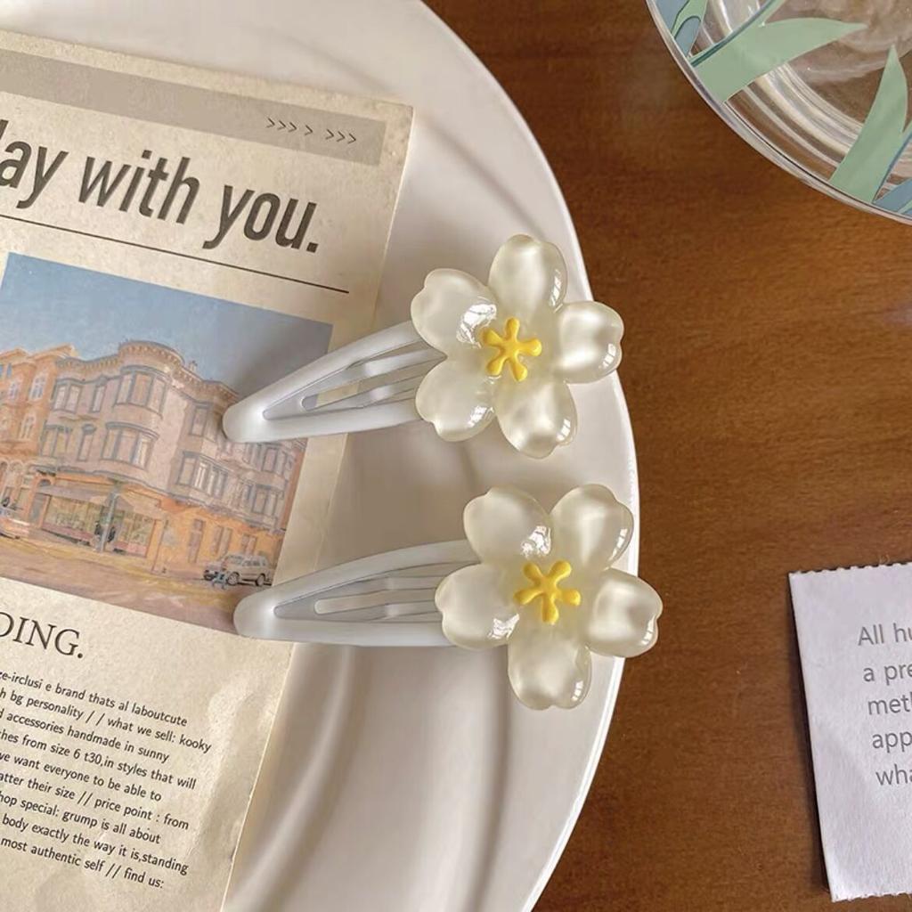 Милые милые волосы с цветущей вишней, заколка для волос сбоку, симпатичные девушки, заколка BB, Y2K, заколка для челки сбоку, аксессуары для волос, заколки для волос из свежих цветов