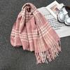 Classic Color Matching Plaid Fringed Scarf Women's Autumn and Winter Fashion Versatile Warm Thickened Student Scarf